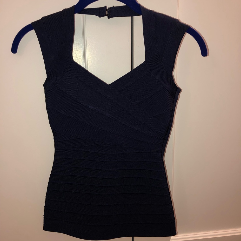 Herve Leger Top Navy